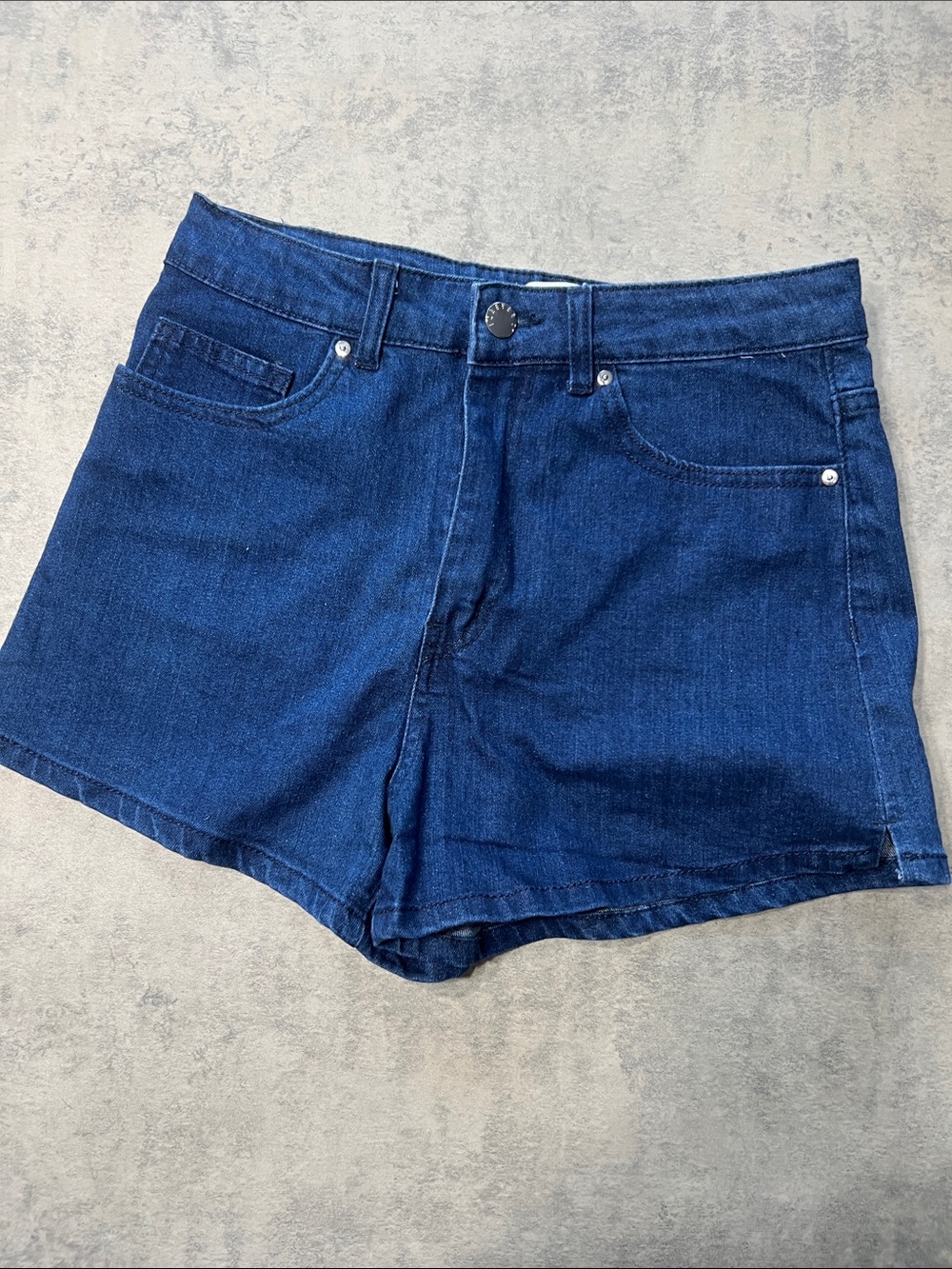 Forever 21 Dark Blue Denim High-Rise Shorts